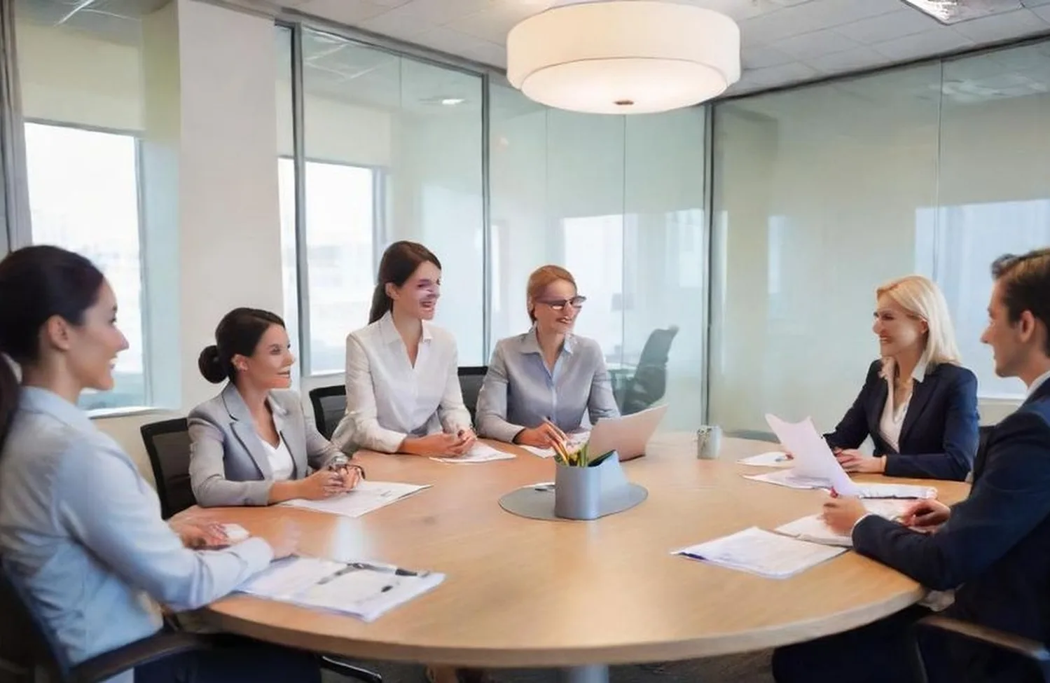 Administrative staffing meeting modern